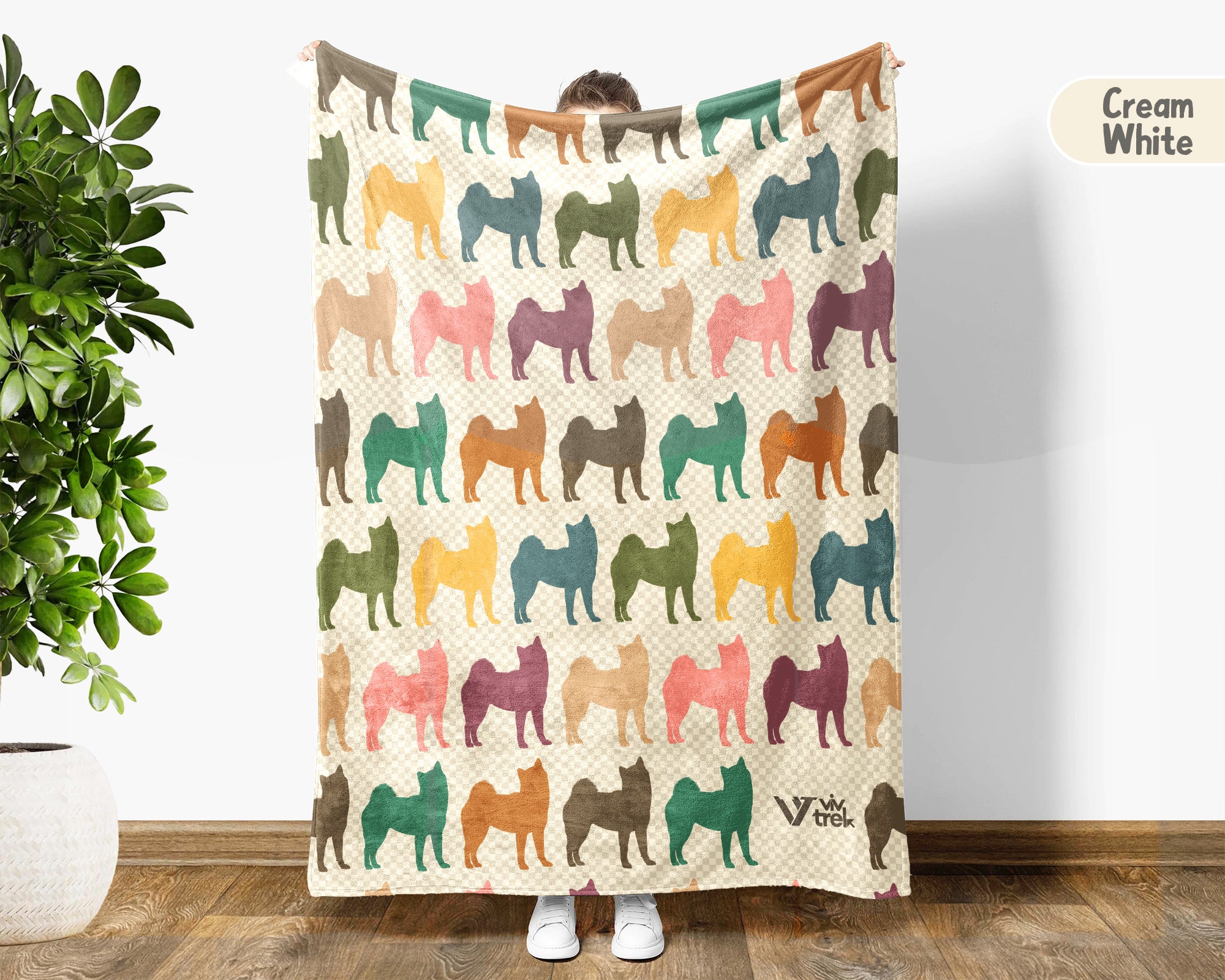 Retro Shiba Inu Dog Blanket Cozy Puppy Throw Cute Pet Blanket Vintage Style Dog Breed Home Decor Gift Idea for Couch Bedroom