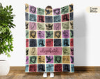 Custom Retro Christian Jesus Blanket Personalized Name, Cozy Faith Throw Gift for Believers, Religious Home Decor