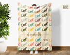 Custom Name Otter Blanket, Cozy Vintage Otter Throw for Home and Living Room