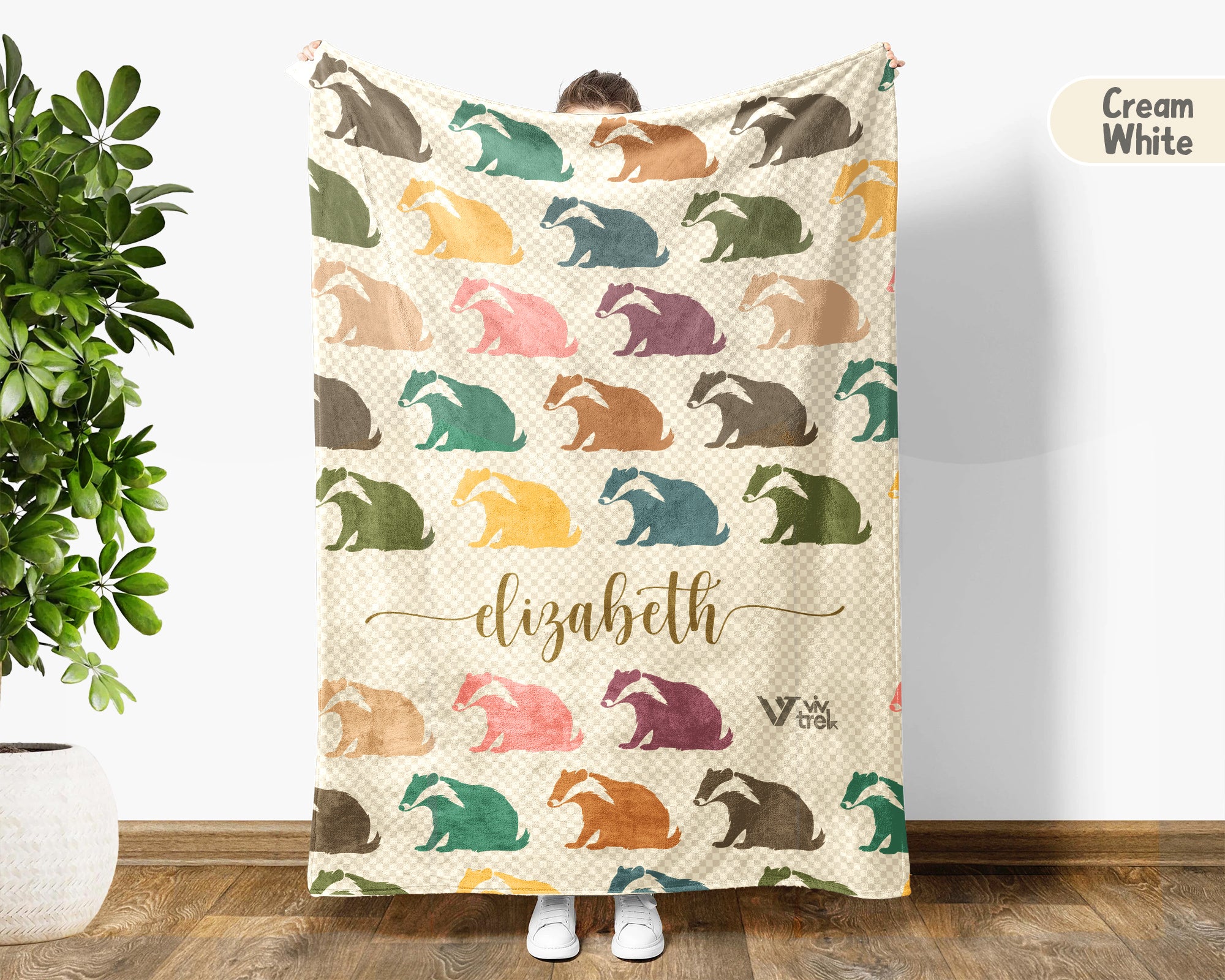 Custom Name Honey Badger Blanket – Personalized Cozy Throw for Nature Fans