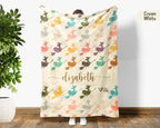 Custom Name Retro Witch Blanket, Personalized Halloween Throw for Cozy Gothic Decor and Magical Autumn Home Spaces