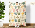 Custom Name Highland Cow Blanket Rustic Animal Throw Cozy Personalized Gift Soft Farmhouse Decor for Cow Lovers Home