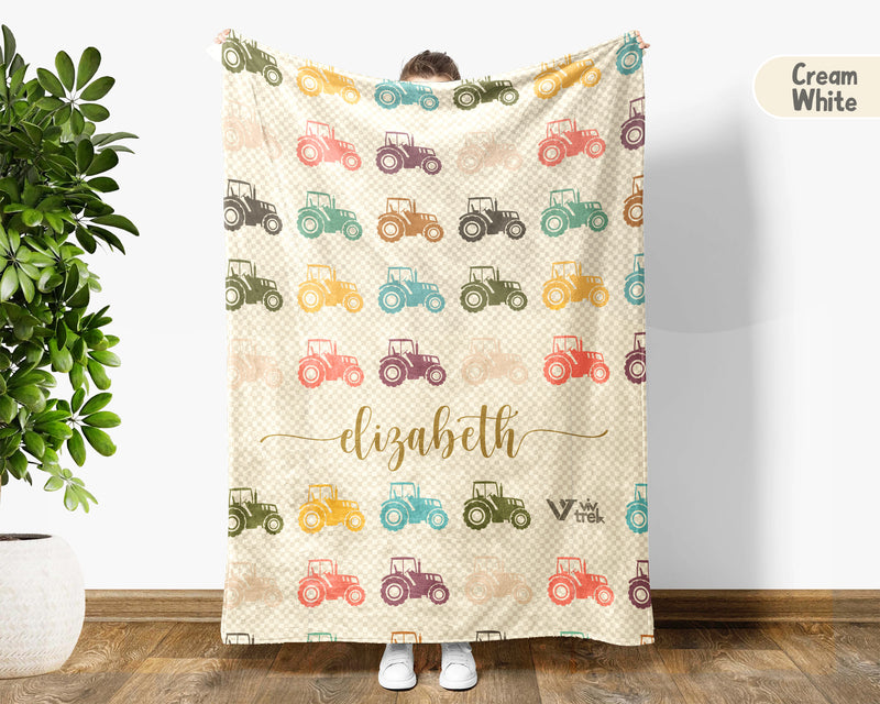 Rustic Tractor Blanket Vintage Farm Throw Cozy Rural Life Decor Retro Farmer Gift Soft Fleece Country Home Couch Bed Accent