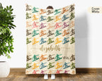 Personalized Snowboarding Blanket – Custom Name Cozy Winter Sports Throw