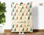 Personalized Kangaroo Blanket Custom Name Wildlife Throw Retro Animal Design Cozy Aussie Gift Unique Nature Home Decor Accent