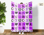 Alzheimer’s Awareness Battle Blanket for June, Cozy Distressed Throw for Patients, Caregivers & Family, Meaningful Support Gift