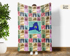 Retro New York Blanket, 4th of July Cozy Patriotic Throw, Vintage NY Lover Fleece, Empire State Inspired American Home Gift