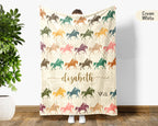 Custom Name Polo Blanket, Cozy Retro Equestrian Throw for Horse Enthusiasts