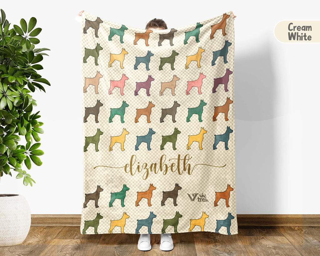 Personalized Weimaraner Dog Throw Custom Name Pet Lover Blanket Retro Silver Ghost Breed Design Unique Cozy Home Accent Gift