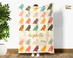 Personalized Name Owl Lover Blanket Custom Retro Bird Throw Cozy Forest Wildlife Fleece Gift Rustic Animal Home Decor Accent Piece