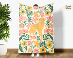Floral Golden Retriever Blanket – Cozy Dog Lover Throw Gift