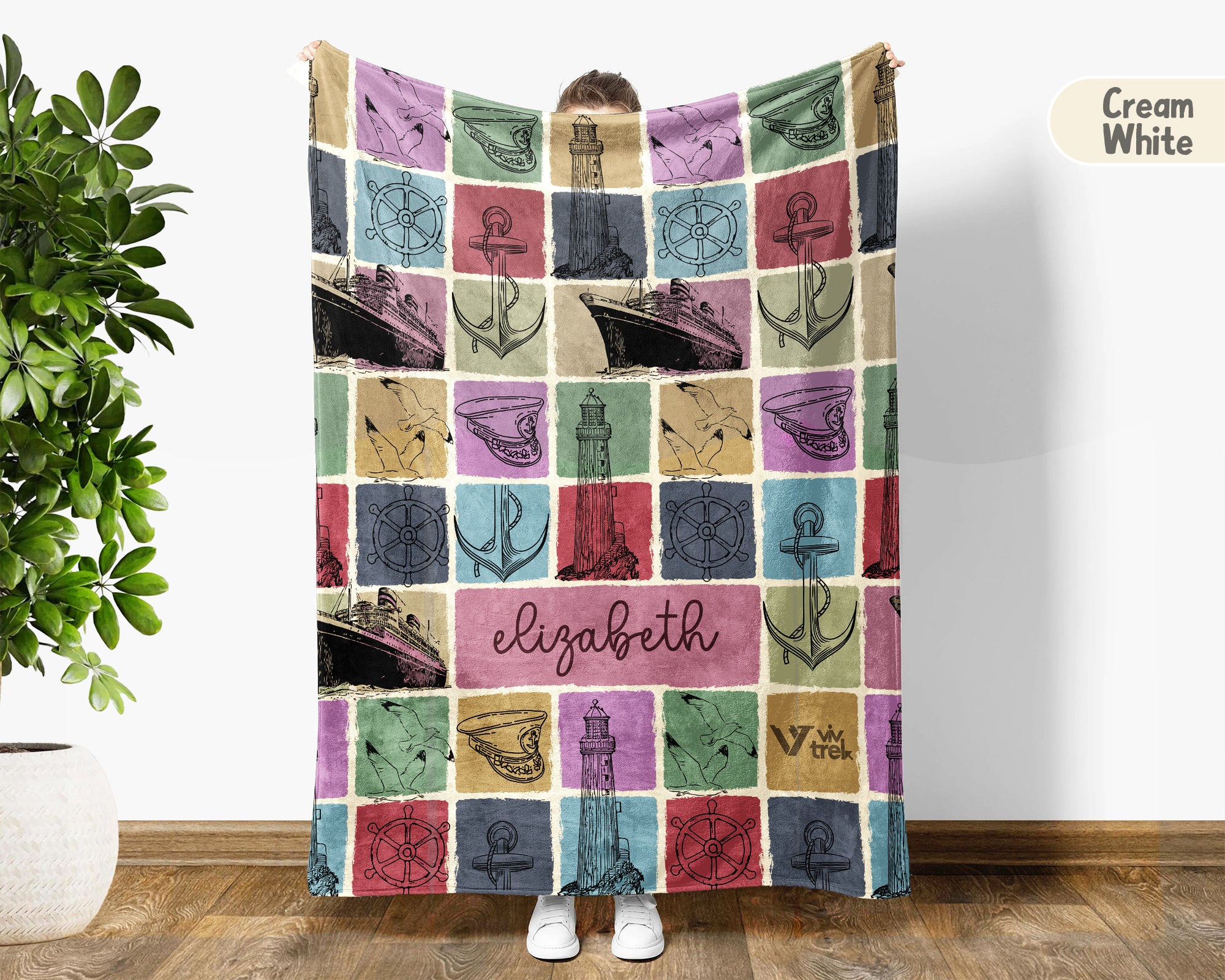 Custom Name Titanic Blanket Personalized Ship Lover Throw Vintage Ocean Liner Graphic Cozy Fleece Nautical Gift Home Decor Accent