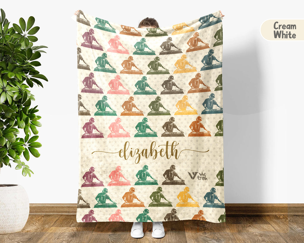Personalized DJ Throw – Cozy Custom Name Music Blanket