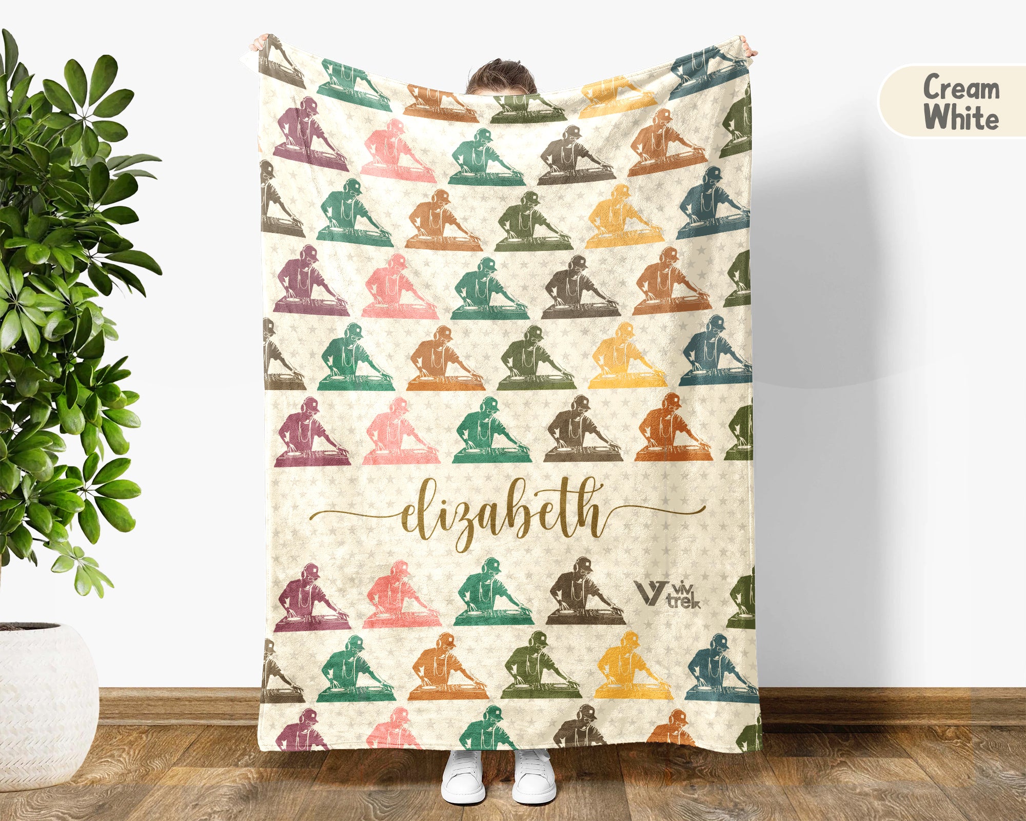 Personalized DJ Throw – Cozy Custom Name Music Blanket