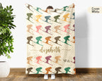 Custom Name Ski Lover Blanket Winter Sports Throw Cozy Personalized Gift Soft Snow Adventure Decor for Cabin Home