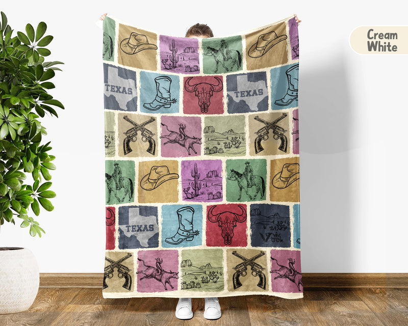 Retro Texas Blanket, 4th of July Patriotic Throw, Vintage TX Lover Fleece, American Flag Inspired Cozy Texas Home Decor Gift