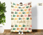 Custom Name Camping Blanket, Personalized Nature Throw, Cozy Outdoor Gift for Campers, Travelers, and Hikers