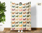 Retro Basset Hound Dog Throw Blanket, Puppy Lover Gift, Cozy Hound Breed Home Decor, Long Ear Canine House Accessory