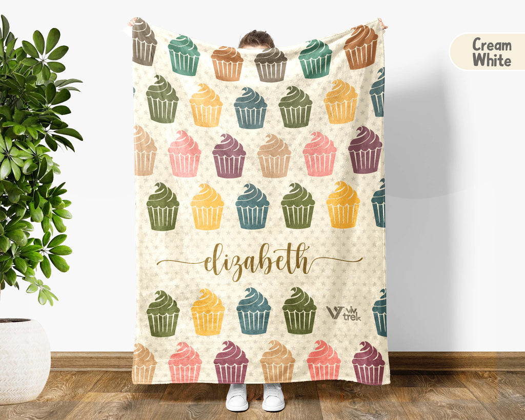 Personalized Baking Lover Blanket Retro Kitchen Throw Cozy Custom Name Gift Soft Cake Bread Maker Decor for Home
