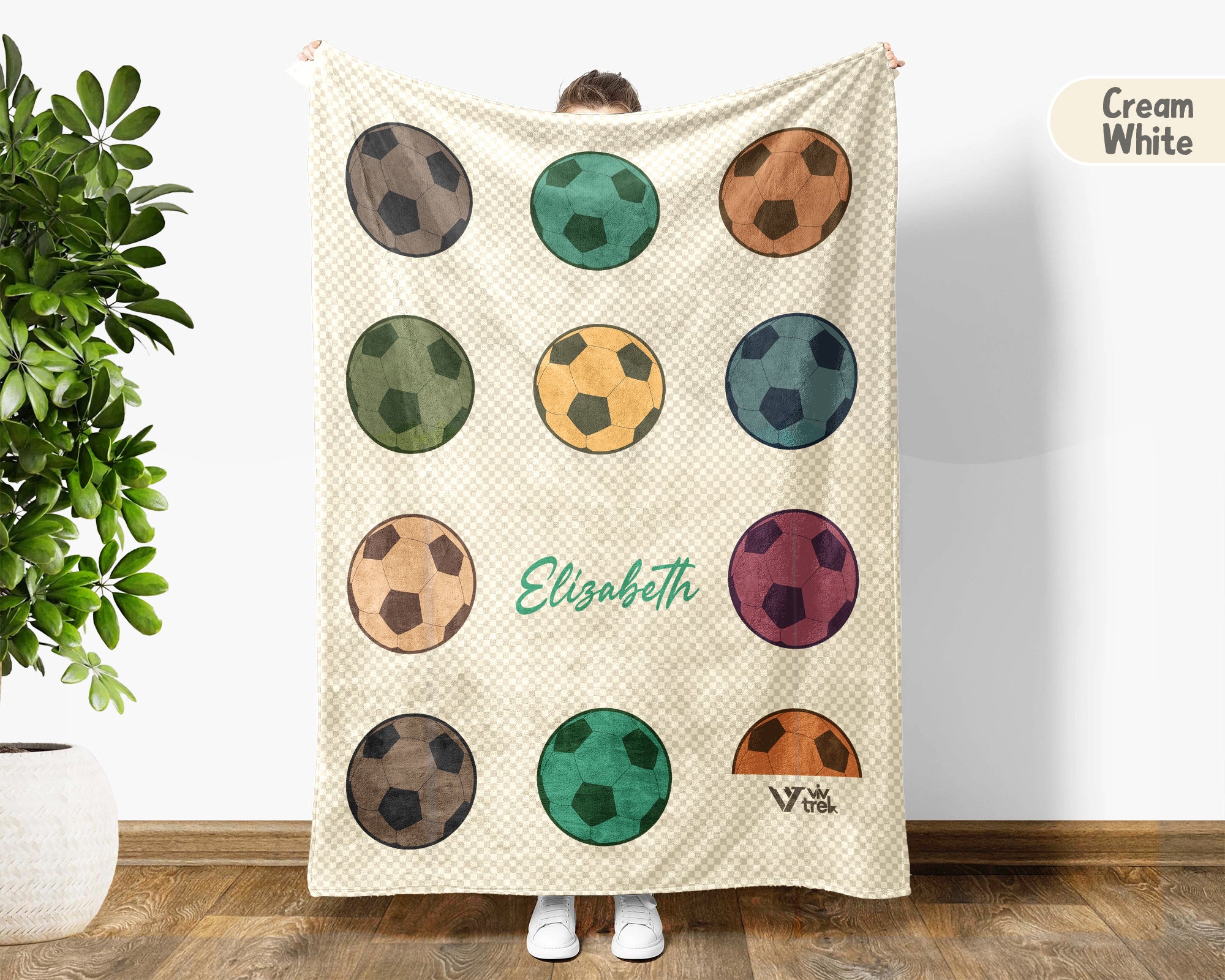 Custom Soccer Blanket, Vintage Personalized Name Soccer Throw for Boys and Girls, Unique Soccer Lover Gift, Cozy Sports Blanket (Copy)