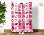 Breast Cancer Awareness Blanket for October, Cozy Pink Ribbon Throw for Patients, Battle Blanket For Caregivers & Family, Meaningful Support Gift