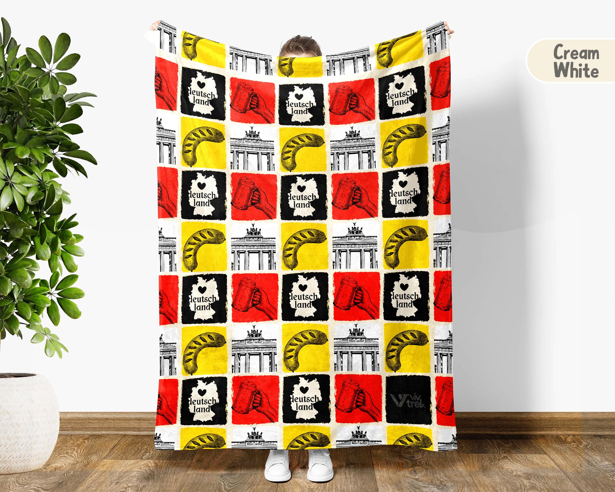 Germany Heritage Blanket Throw with Deutschland Flag Design, Cozy Bavarian Inspired Decor, Soft German Culture Gift Blanket