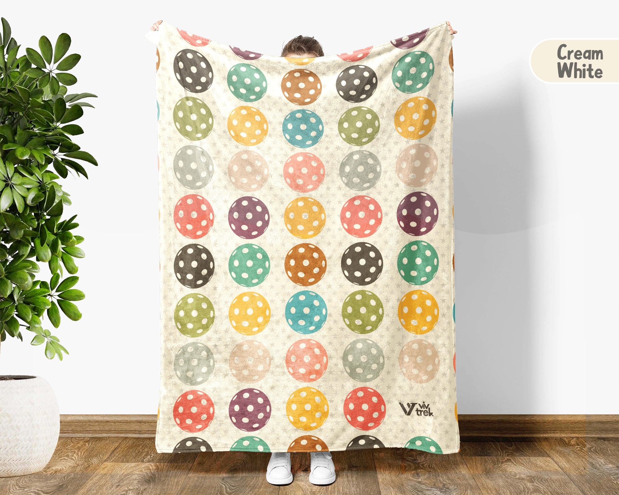 Retro Pickleball Lover Blanket for Sports Fans, Cozy Athletic Throw Gift with Distressed Court Game Style