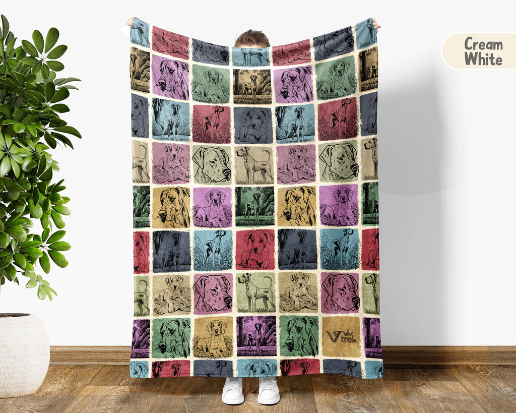 Retro Great Dane Blanket – Cozy Dog Lover Throw Gift