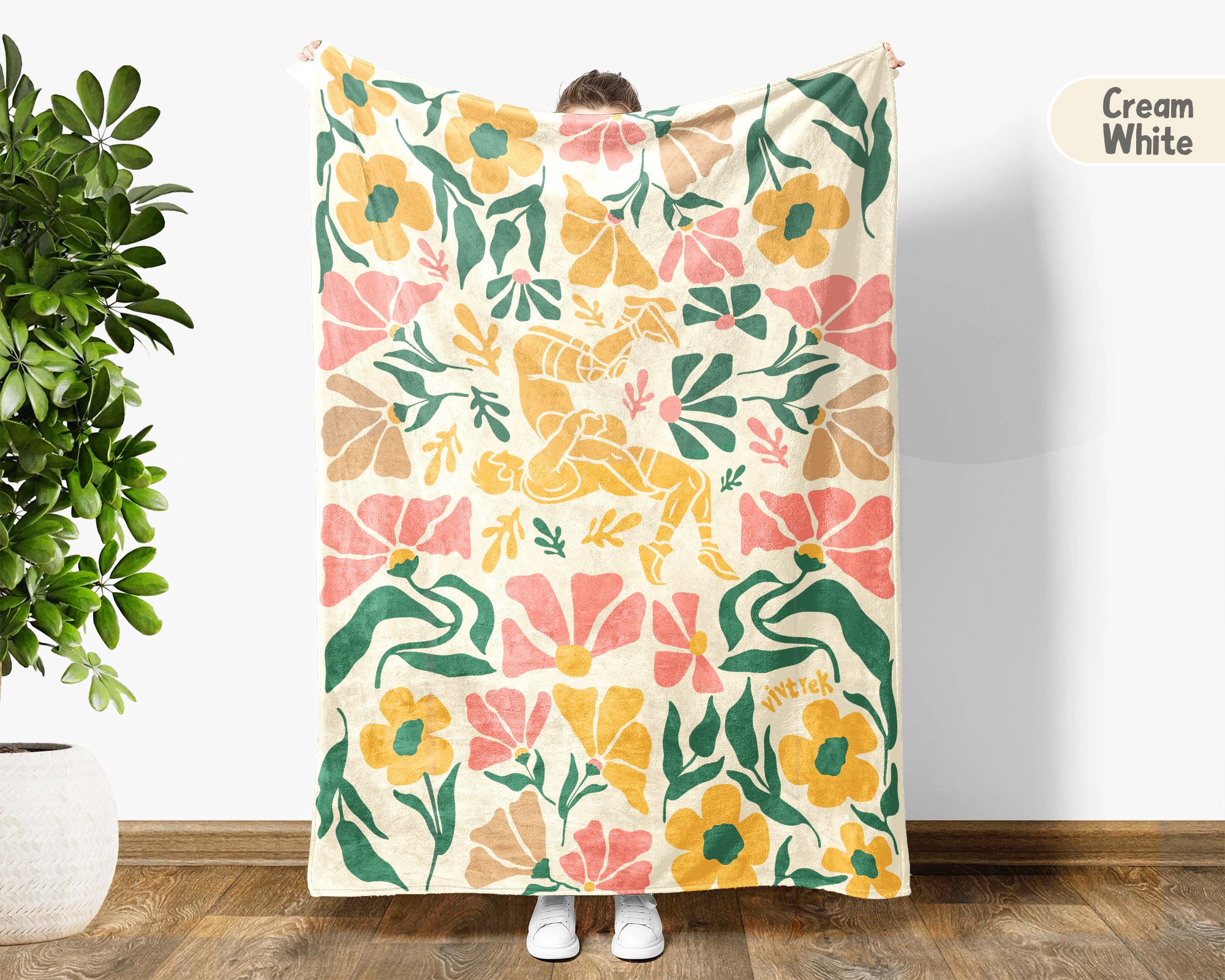 Floral Wrestling Blanket – Cozy Athlete Lover Throw