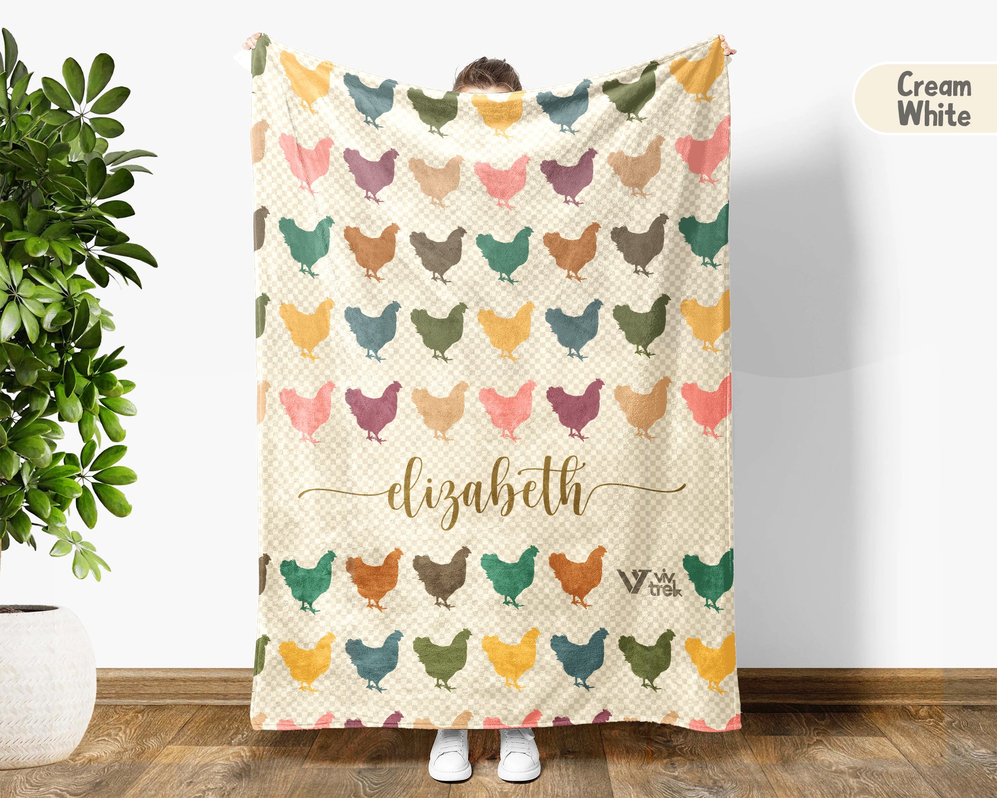 Personalized Chicken Throw – Cozy Custom Name Farm Blanket