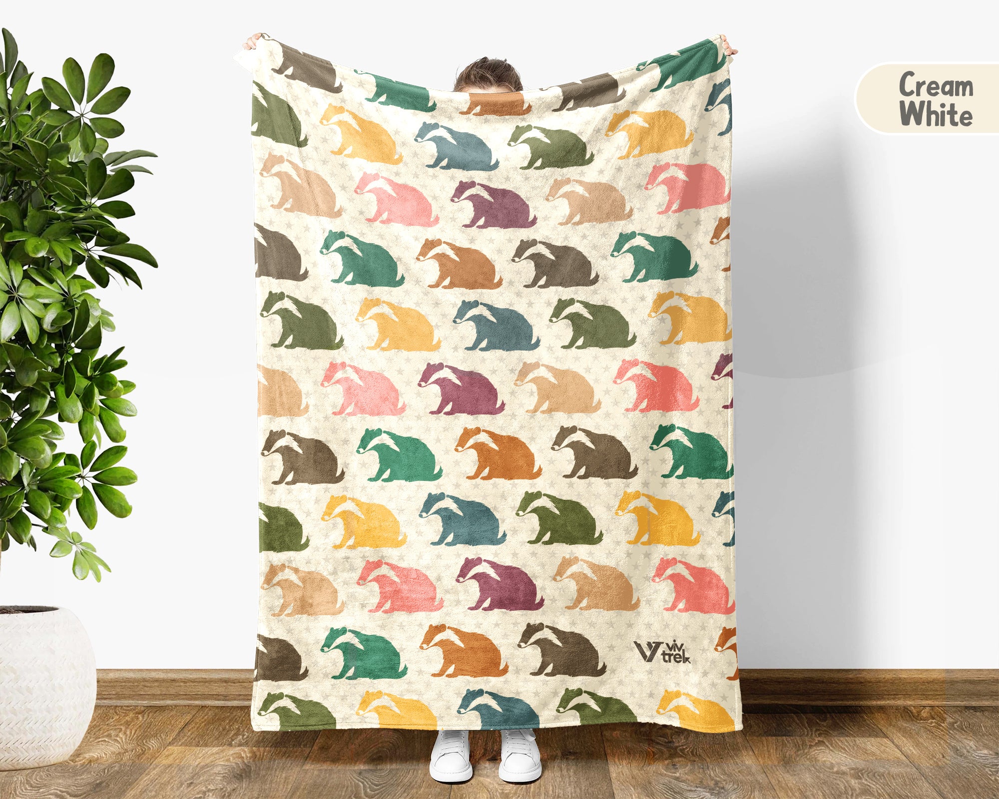 Cozy Honey Badger Blanket – Vintage Wildlife Throw for Animal Lovers