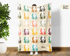 Retro Panda Blanket for Cute Animal Lovers, Cozy Wildlife Throw Gift with Panda Inspired Decorative Style