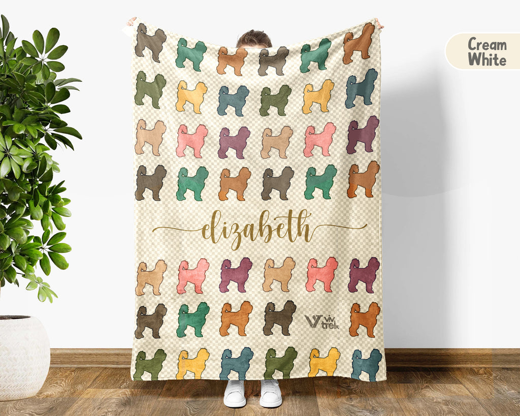 Personalized Old English Sheepdog Blanket | Custom Dog Name Throw | Shaggy Breed Gift for Pet Lovers Home Decor Accent