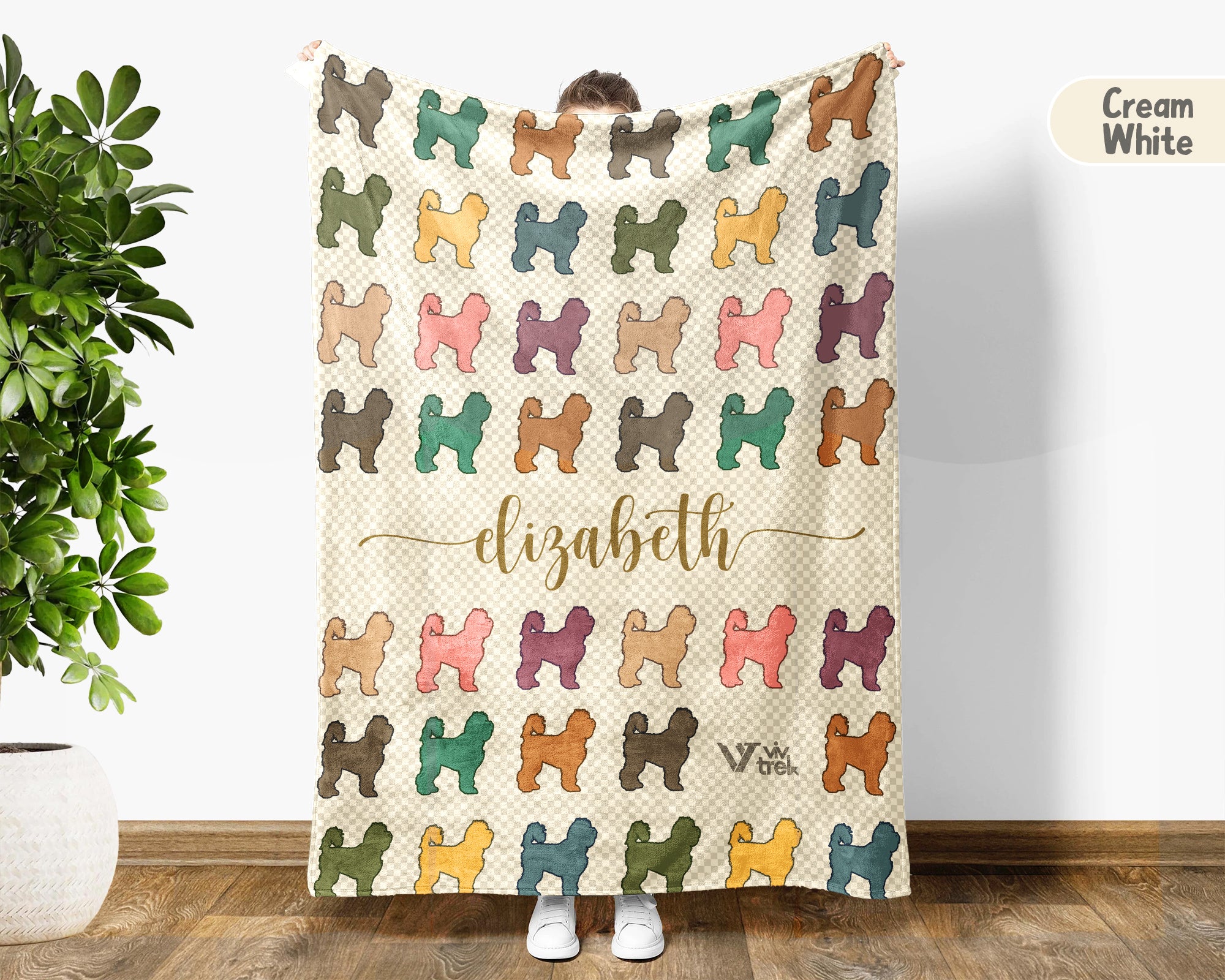 Personalized Old English Sheepdog Blanket | Custom Dog Name Throw | Shaggy Breed Gift for Pet Lovers Home Decor Accent