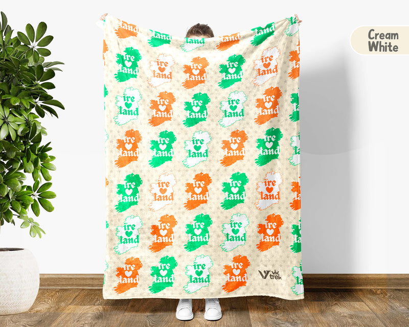 Ireland Celtic Knot Blanket Throw with Shamrock Design, Cozy Irish Heritage Decor, St Patricks Day Gift Blanket for Home