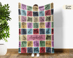 Custom Owl Lover Blanket Personalized Name Retro Bird Throw Cozy Forest Animal Fleece Gift Rustic Wildlife Home Decor Accent Piece