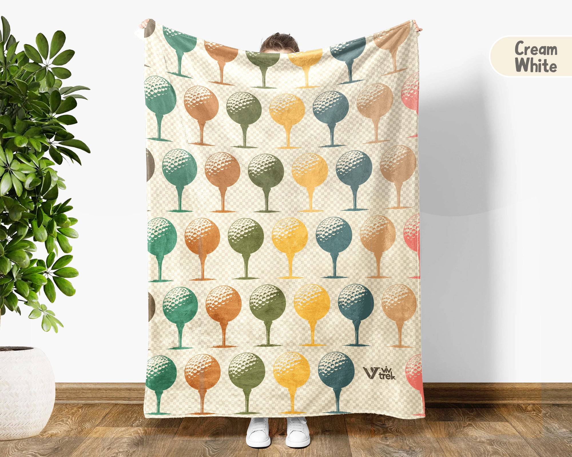 Retro Golf Lover Blanket Cozy Sports Throw for Players Soft Graphic Decor Unique Golfer Gift for Home