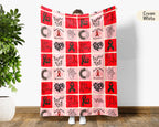 Heart Disease Awareness Blanket, Red Ribbon Support Throw, Heart Health Gift, Cozy Cardiology Awareness Comfort Blanket