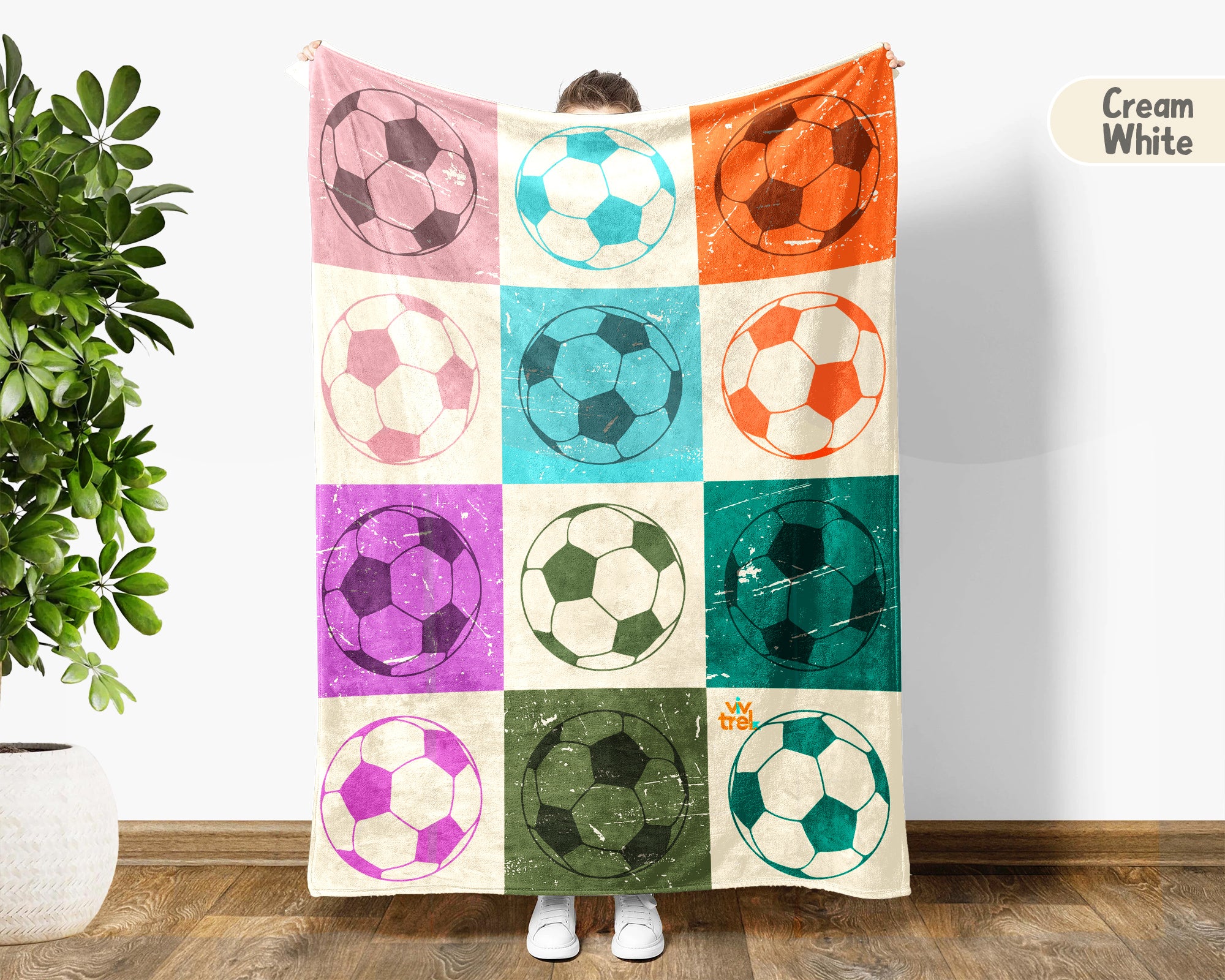 Cozy Soccer Lover Blanket Gift, Soccer Throw for Players, Unique Football Fan Decor, Cool Sports Graphic Blanket, Soccer Room Accent