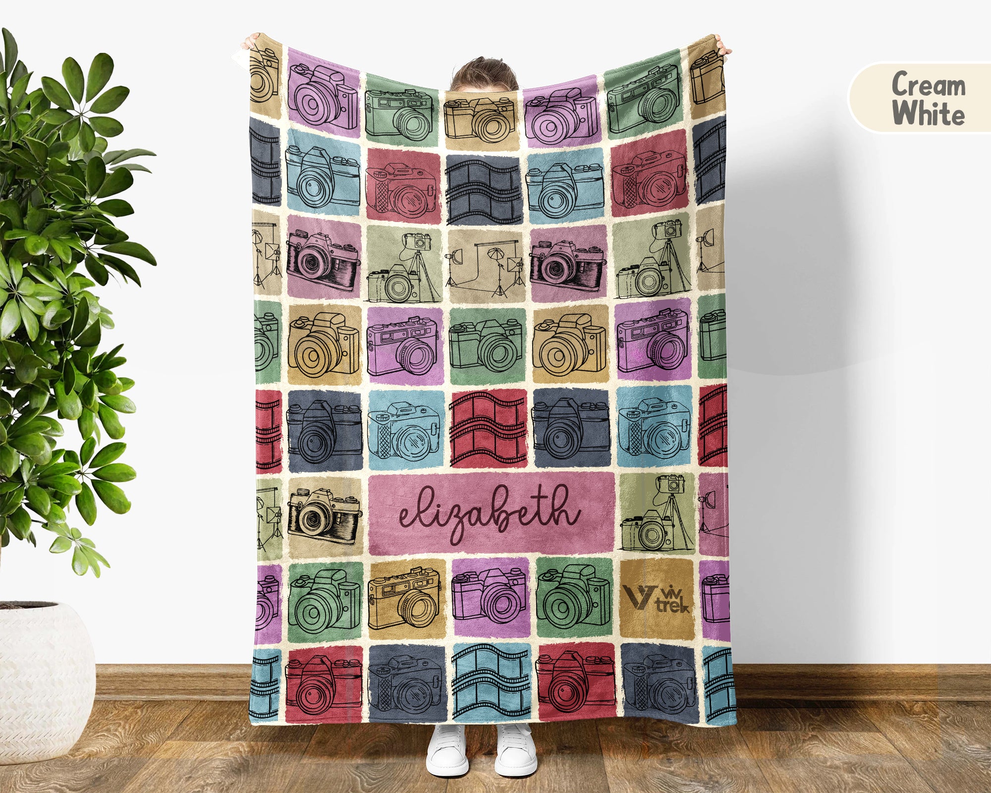 Personalized Photography Blanket Cozy Custom Name Throw Soft Camera Lover Decor Unique Photographer Gift for Home