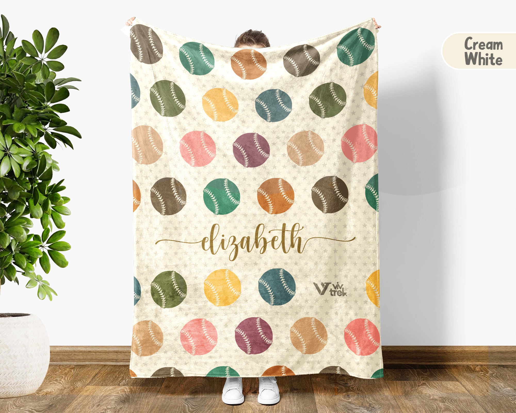Personalized Name Baseball Throw Blanket – Cozy Gift for Baseball Lovers