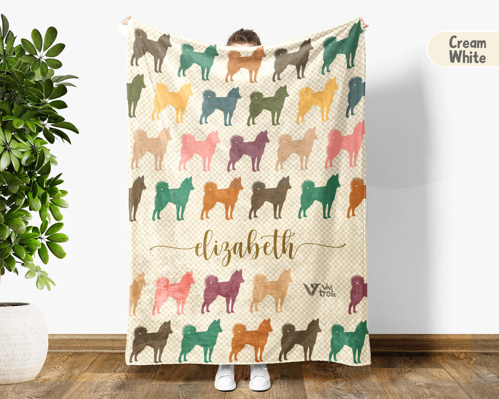 Custom Name Husky Dog Blanket – Personalized Cozy Throw for Pet Lovers