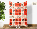Multiple Sclerosis Blanket, Orange Ribbon Support Throw, March MS Awareness Gift, Cozy Comfort Battle Blanket for Advocacy and Care