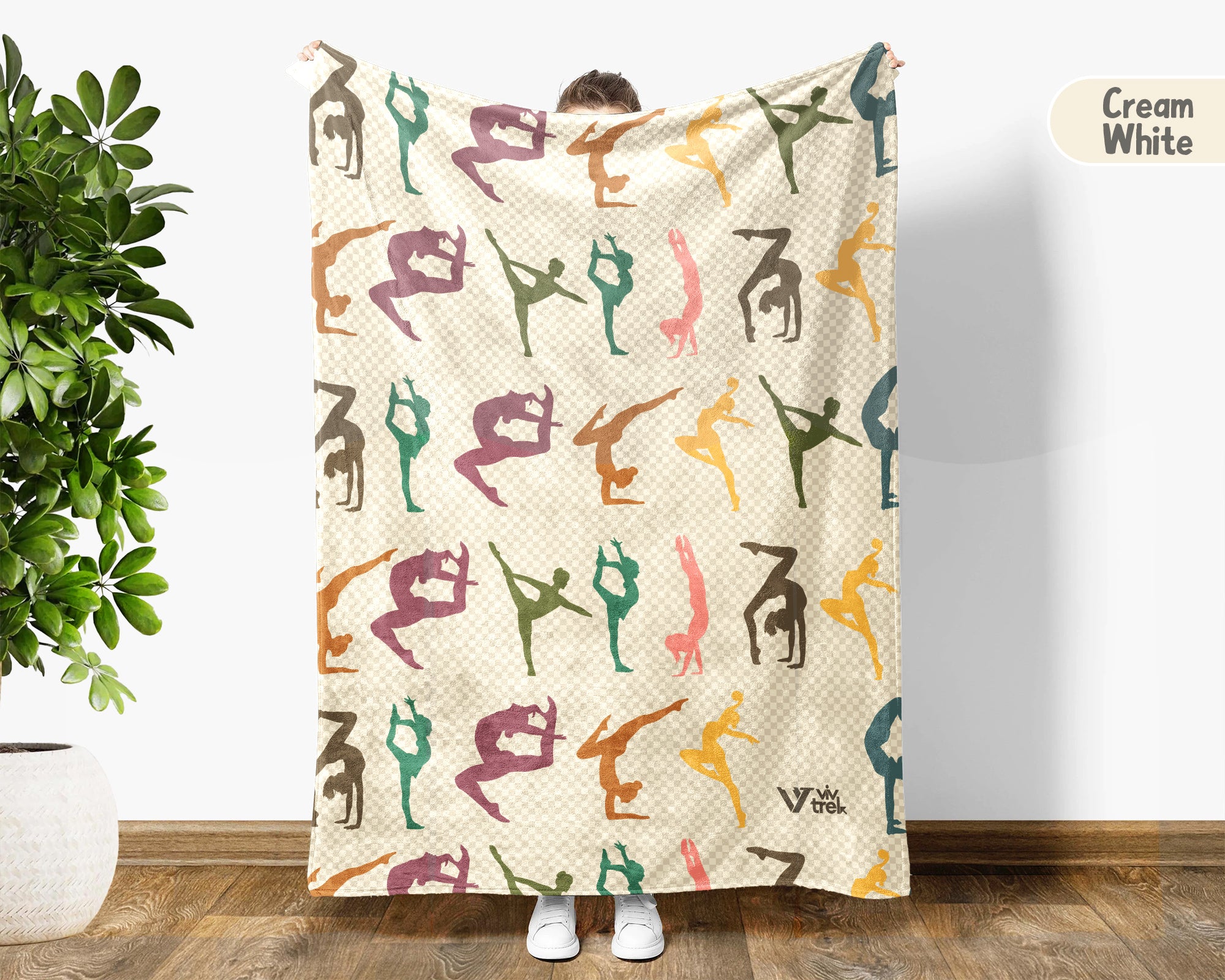 Retro Gymnastics Lover Blanket Cozy Sports Throw for Athletes Soft Artistic Decor Unique Gymnast Gift for Home