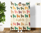 Custom Name Retro Maltese Blanket, Personalized Puppy Throw for Dog Lover Bedroom Decor and Cozy Pet Gift Ideas