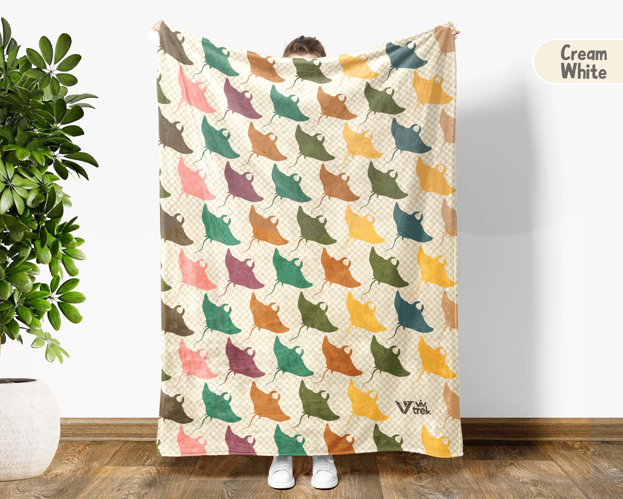 Cozy Stingray Blanket – Vintage Ocean Throw for Marine Life Lovers