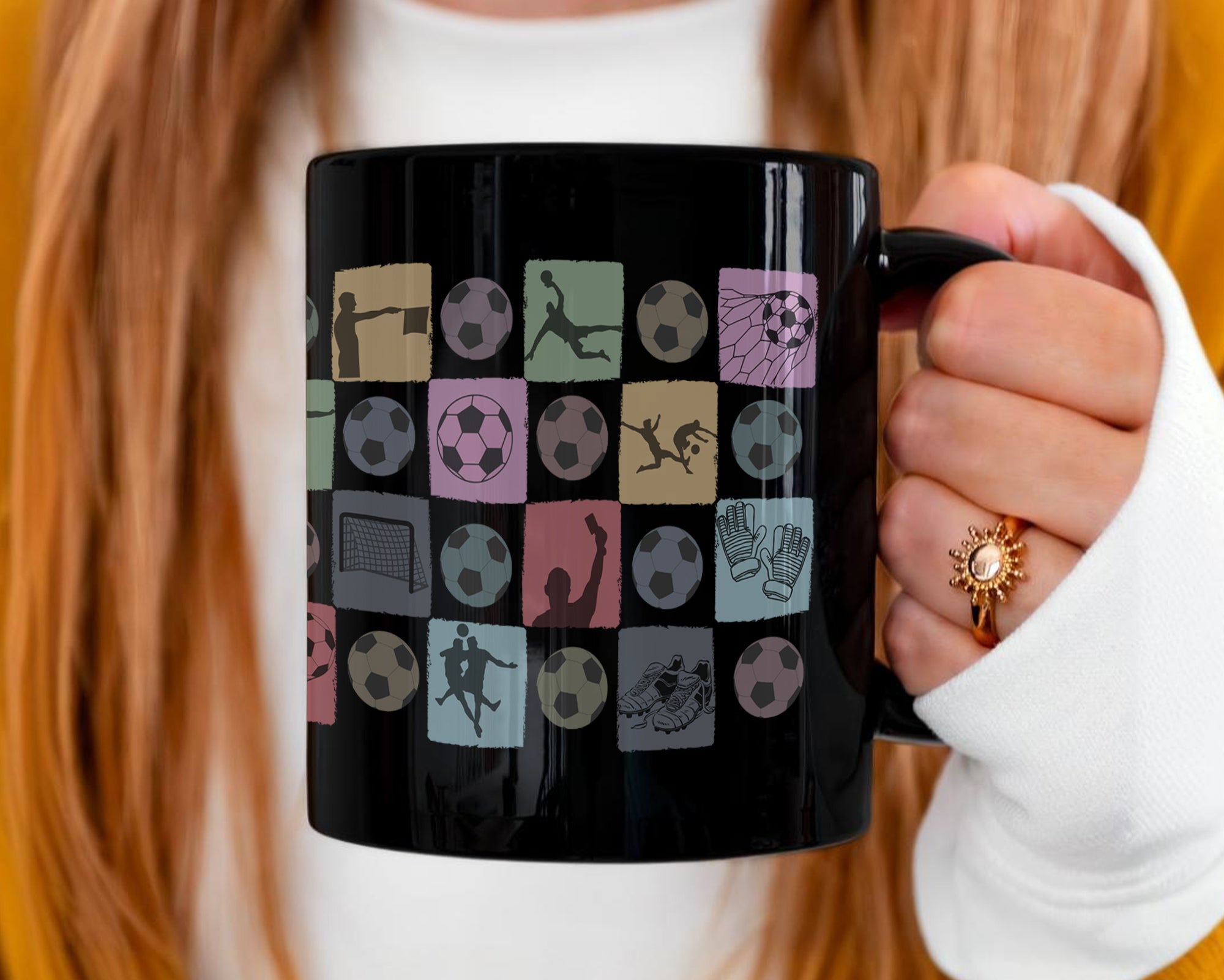 Custom Soccer Mug, Personalized Name Football Coffee Cup, Retro Soccer Lover Gift, Unique Sports Fan Mug, Player Gift Drinkware