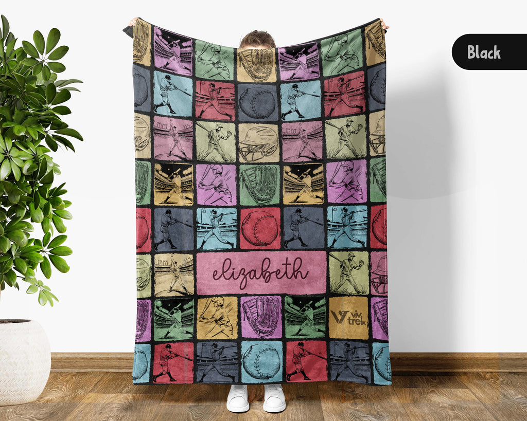 Custom Baseball Blanket – Personalized Throw for Baseball Fans & Lovers