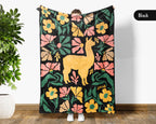 Floral Llama Blanket – Cozy Wildflower Throw for Animal Lovers