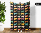Retro Cow Blanket Gift for Dairy Farmer Cozy Farm Animal Throw Cattle Lover Decor Soft Ranch Style Home Gift